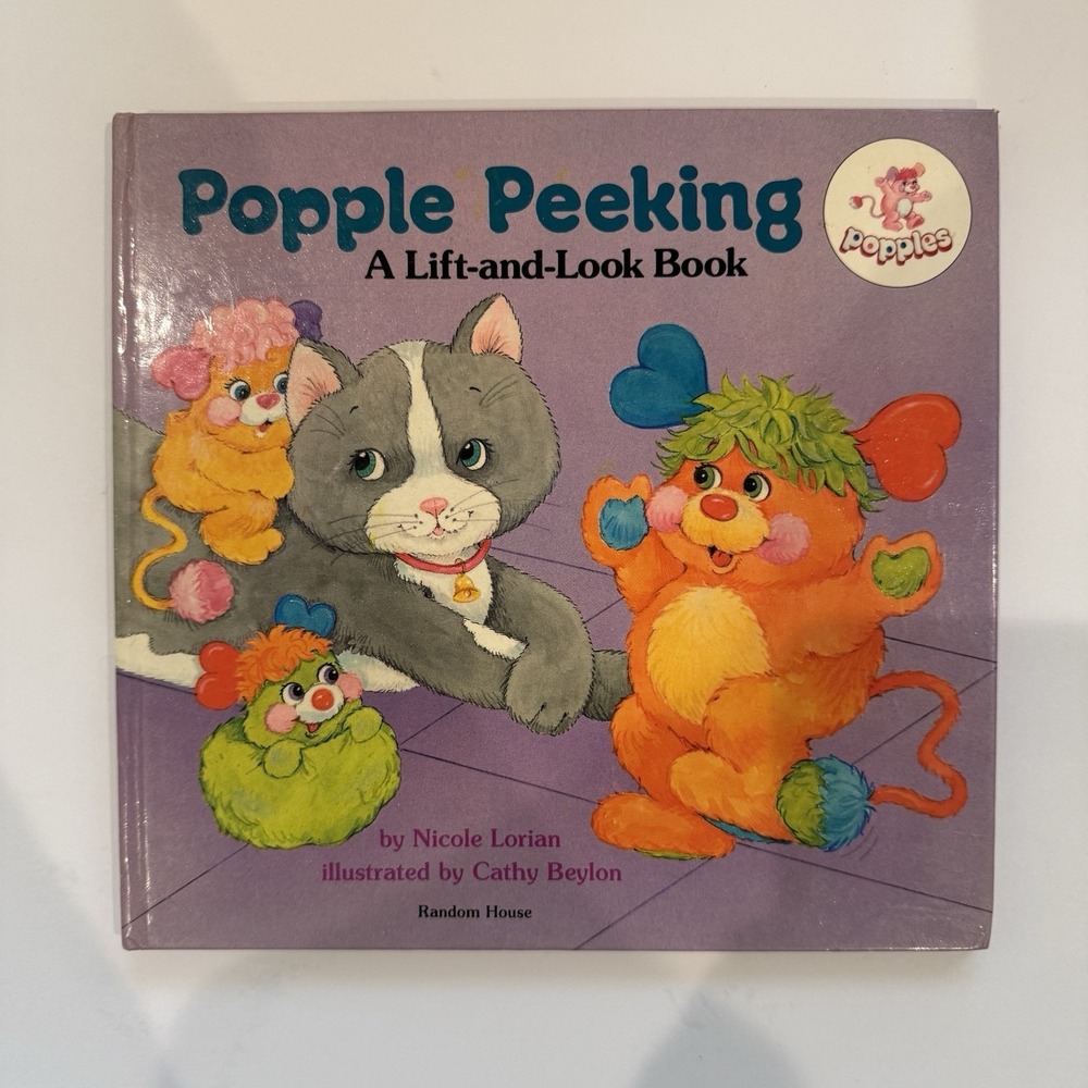 Vintage 1986 Popple Peeking A Lift and Look Book Hardcover Flaps Intact 80s Toy